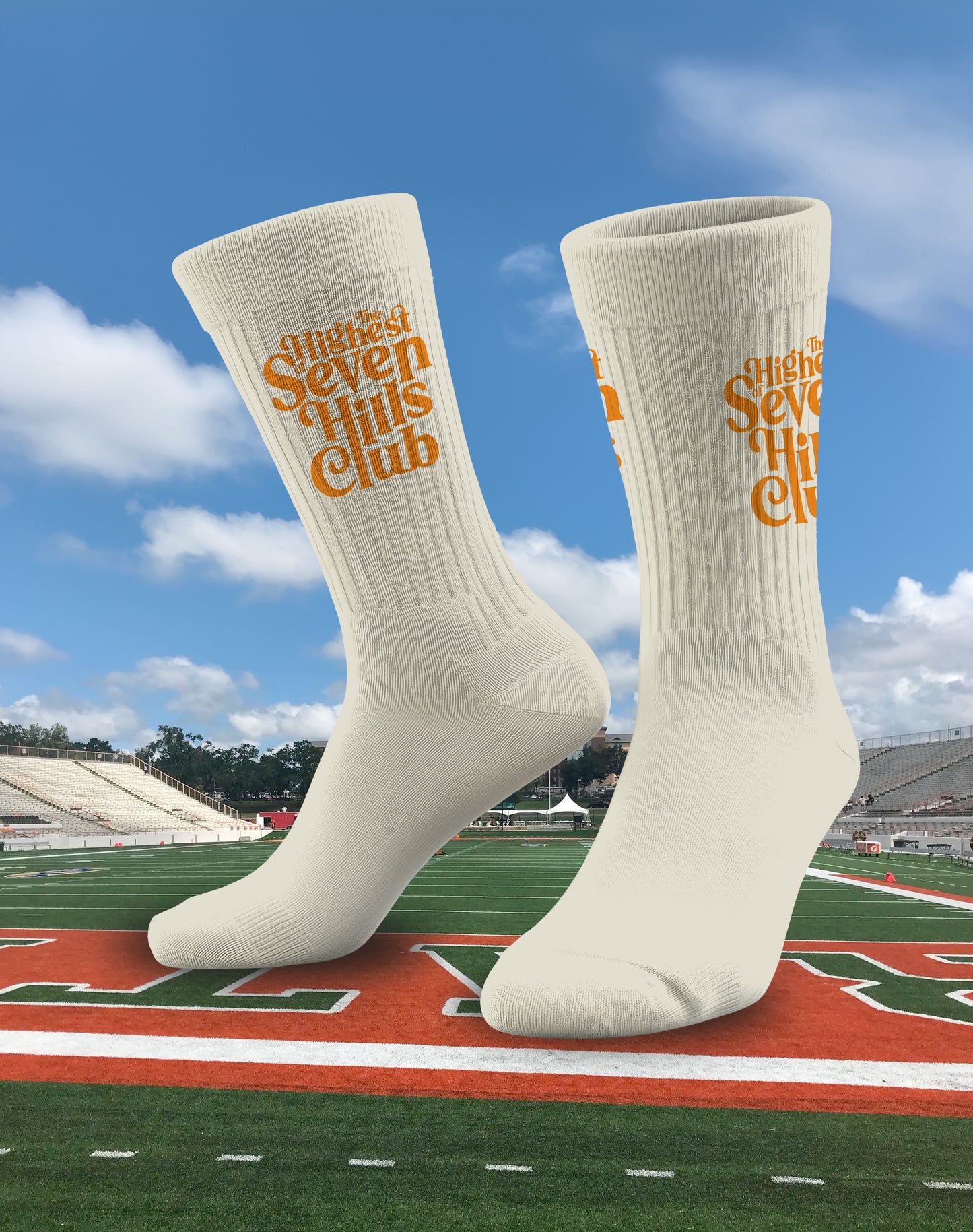 Highest Of Seven Hills Crew Socks (Beige)