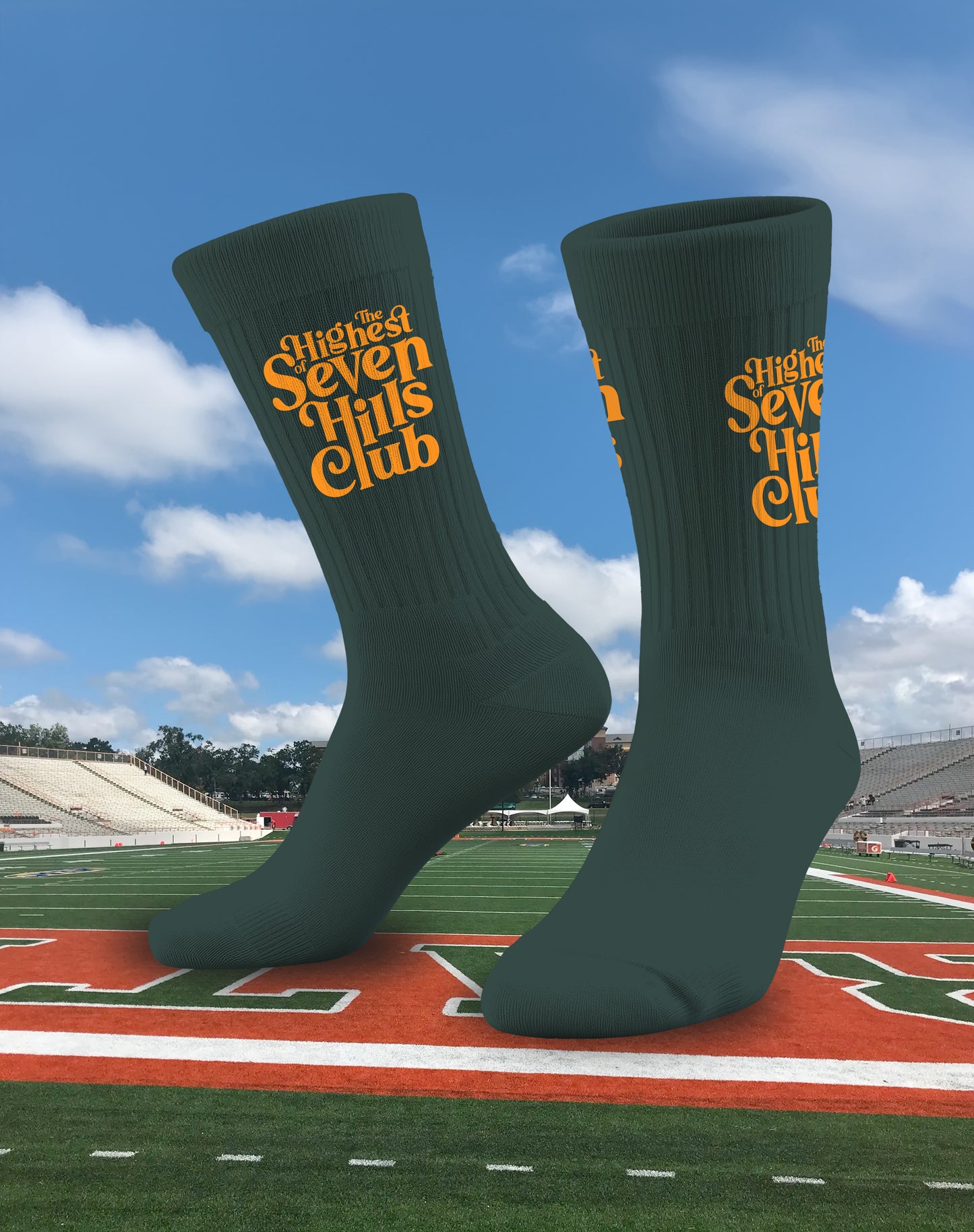 Highest Of Seven Hills Crew Socks (Green)