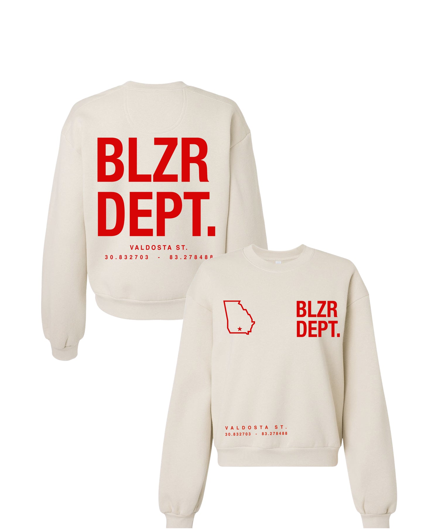 Blzr Dept Crew Neck Sweatshirt -Bone (Copy)