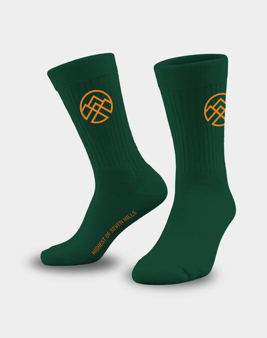 Highest Of Seven Hills Icon Crew Socks  (Green)